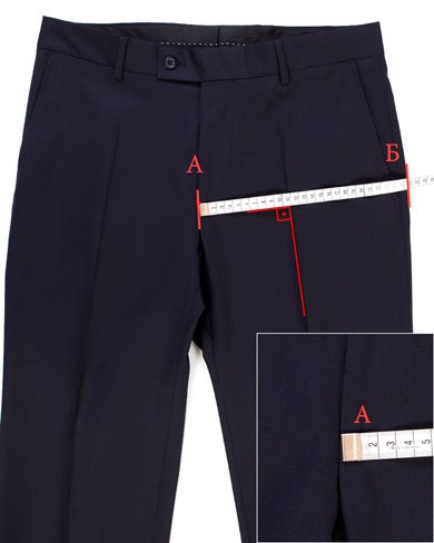 Измерване на половин ханш на мъжки панталон, указания от онлайн магазин Efrea.com
