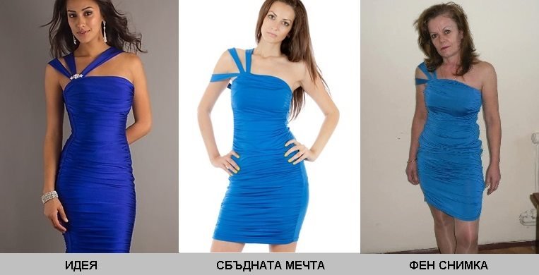 Едноцветна синя рокля, къса с интересно оформена горна част. Поръчай online рокли с размери XXS, XS, S, M, L, XL, XXL, XXXL, XXXXL