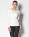 Вталена блуза от плътна еластична материя в бяло. Купи блузи по тялото от онлайн магазин efrea