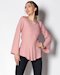 Розова дамска блуза от релефен текстил с нишки ламе. Купи модерни дамски блузи с дълъг ръкав от efrea.